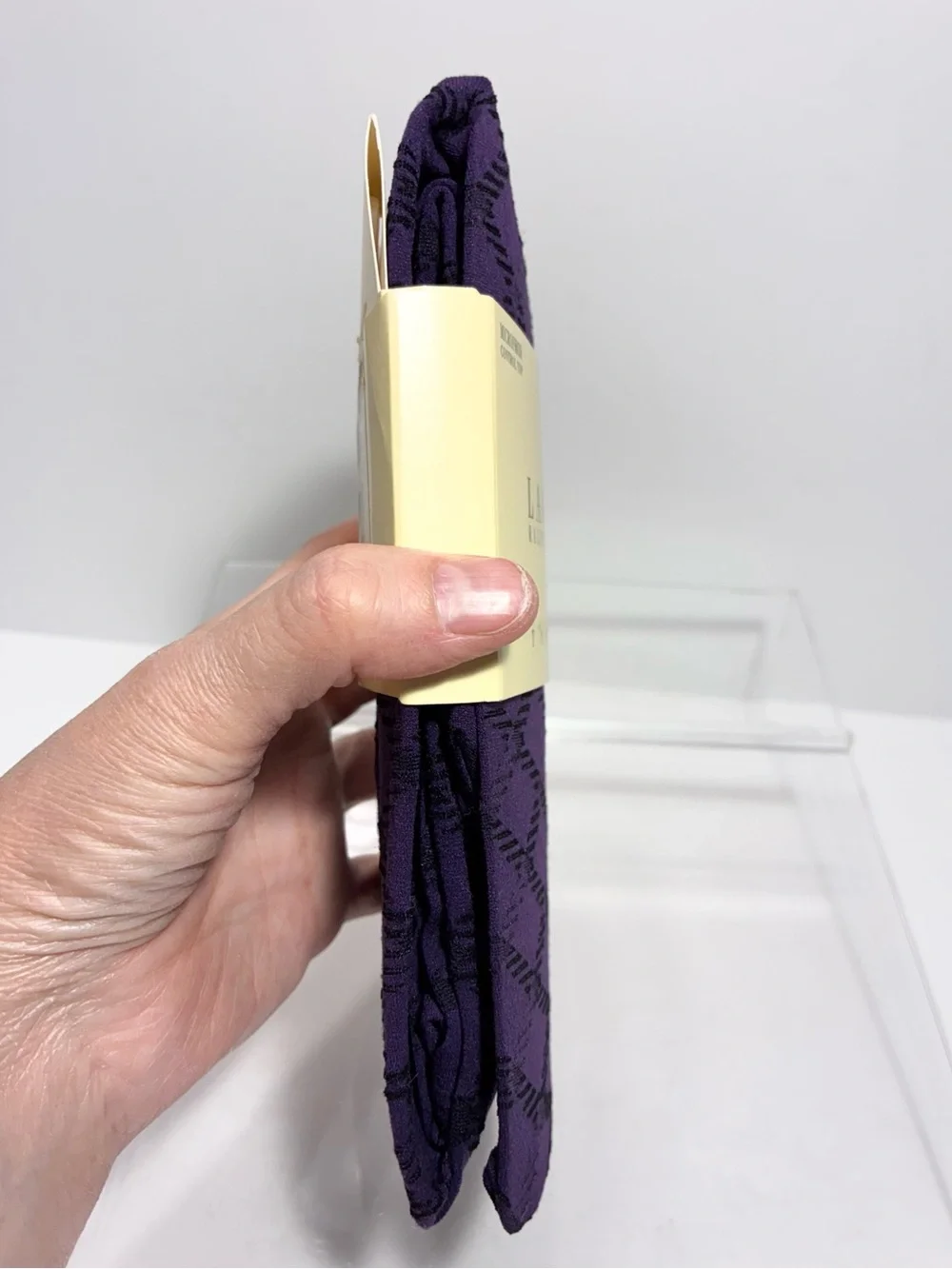 Y2K VTG Lauren Ralph Lauren USA MADE Control Top Patterned Tights Purple Size C